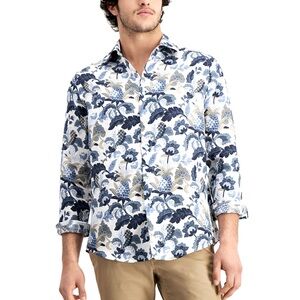 Charter Club Jacobean Floral-Print Linen Shirt Created for Men from Macy's XXL